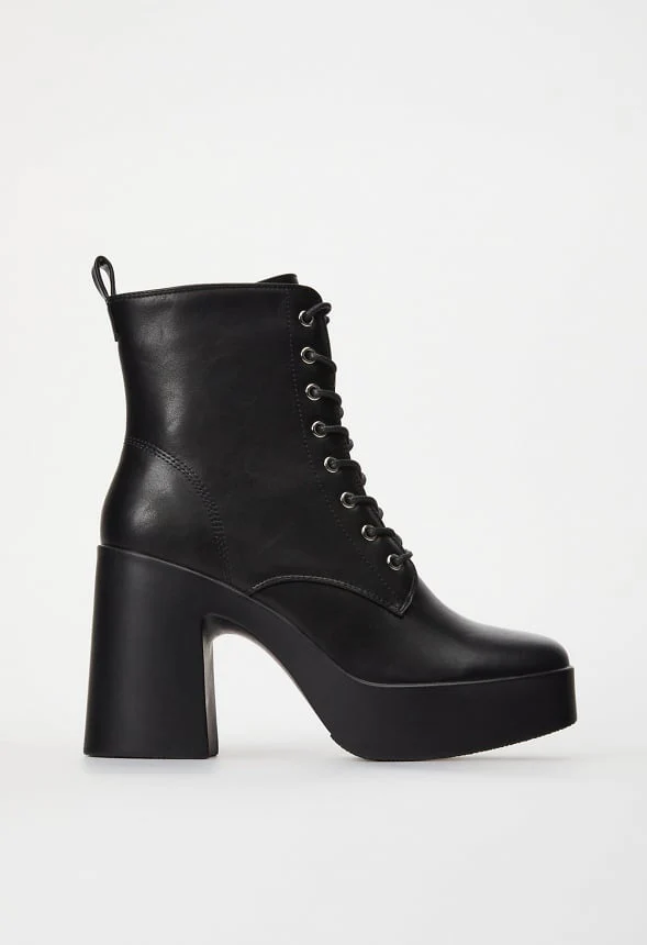 Letty Block Heeled Lace-Up Bootie - Image 3