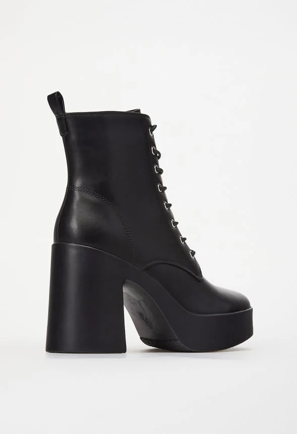 Letty Block Heeled Lace-Up Bootie - Image 4