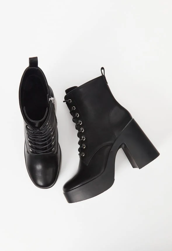 Letty Block Heeled Lace-Up Bootie - Image 5