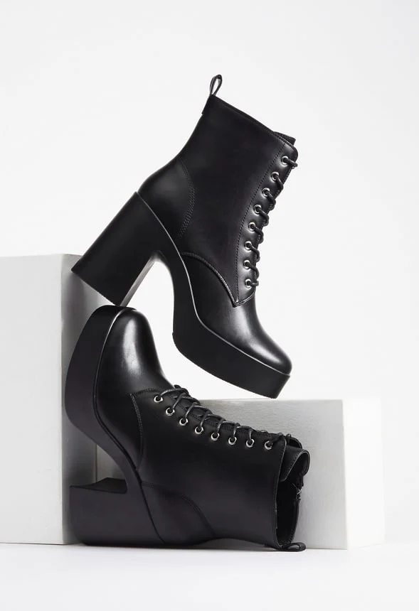 Letty Block Heeled Lace-Up Bootie - Image 6