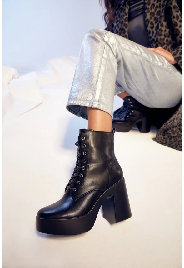 Letty Block Heeled Lace-Up Bootie - Image 8