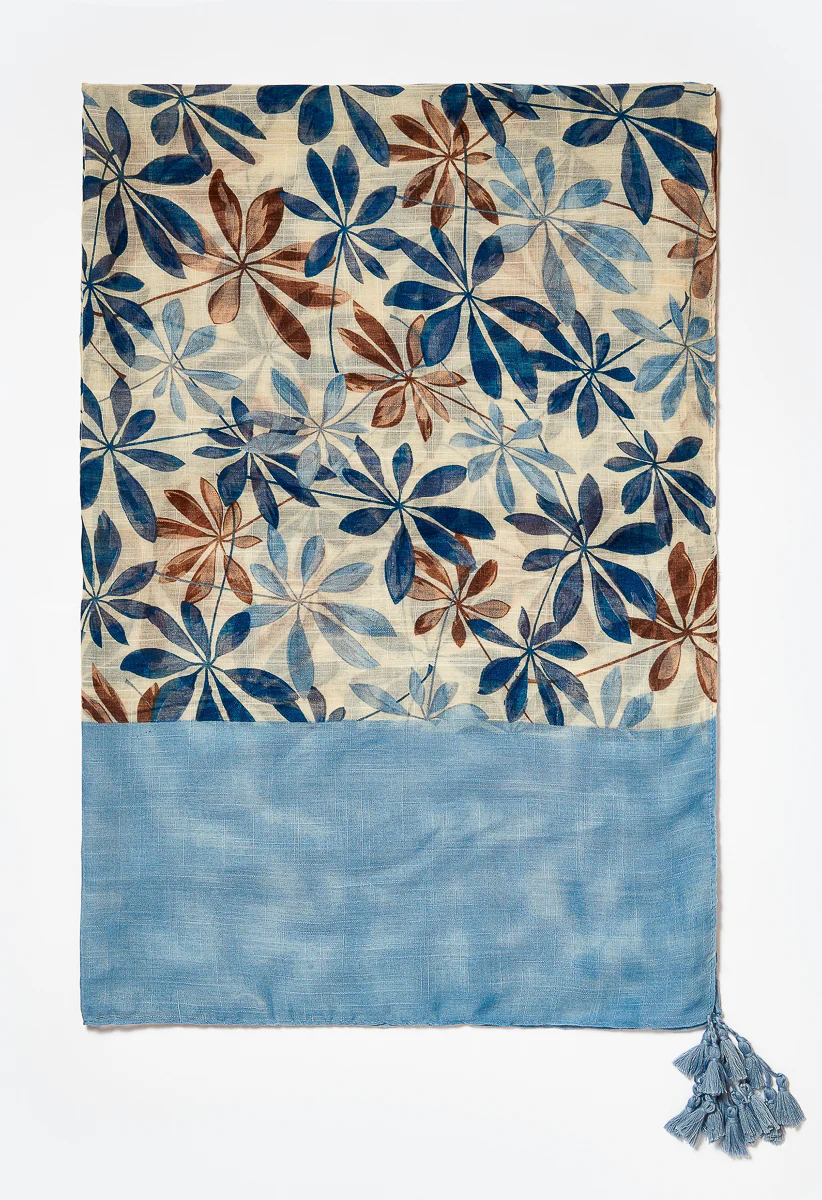Lexi Leaf Design Long Woven Scarf - Image 3