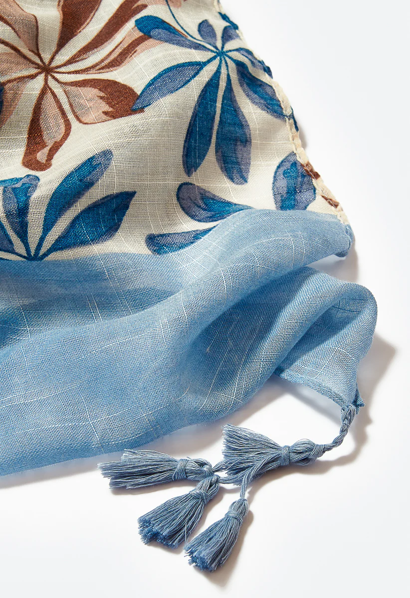 Lexi Leaf Design Long Woven Scarf - Image 4