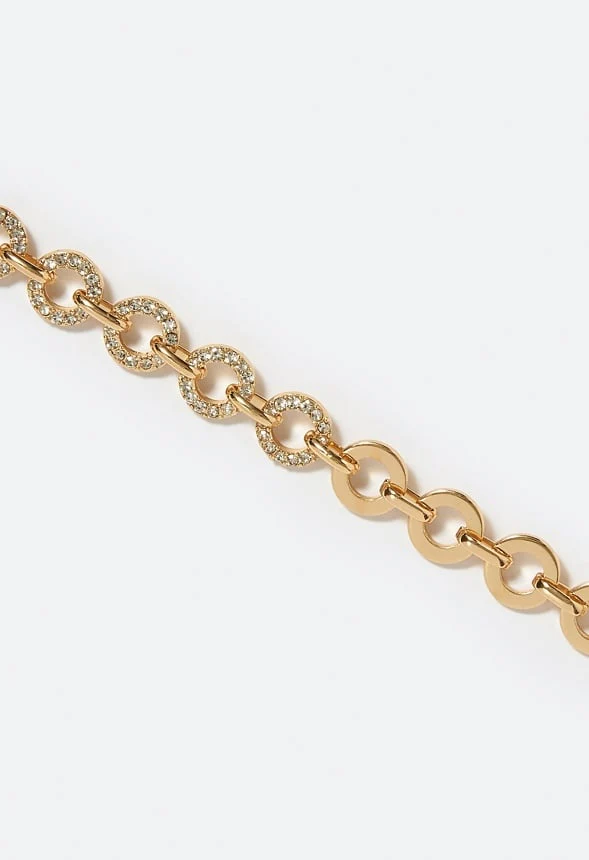 Lexi Pave Rhinestone And Metal Rings Necklace - Image 2