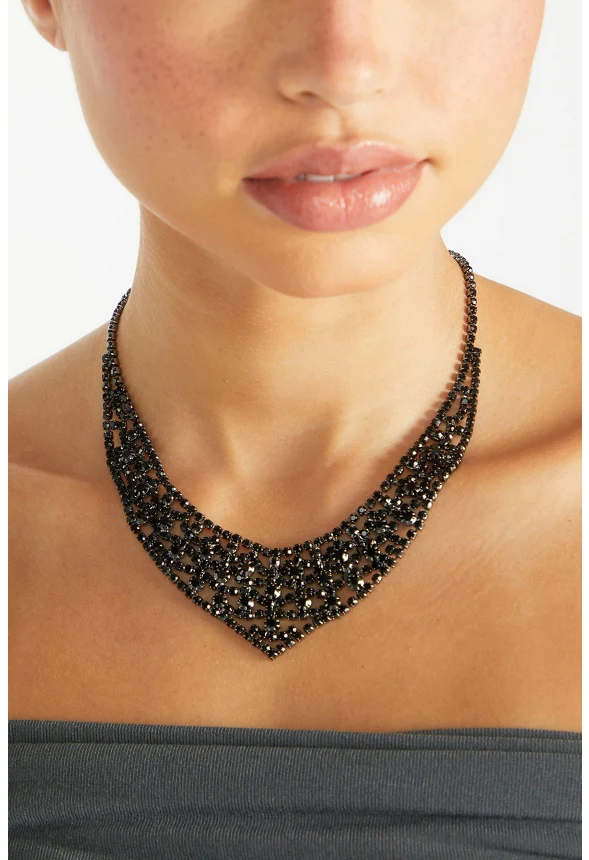 Lexie Ornate Glass Stones Necklace - Image 2