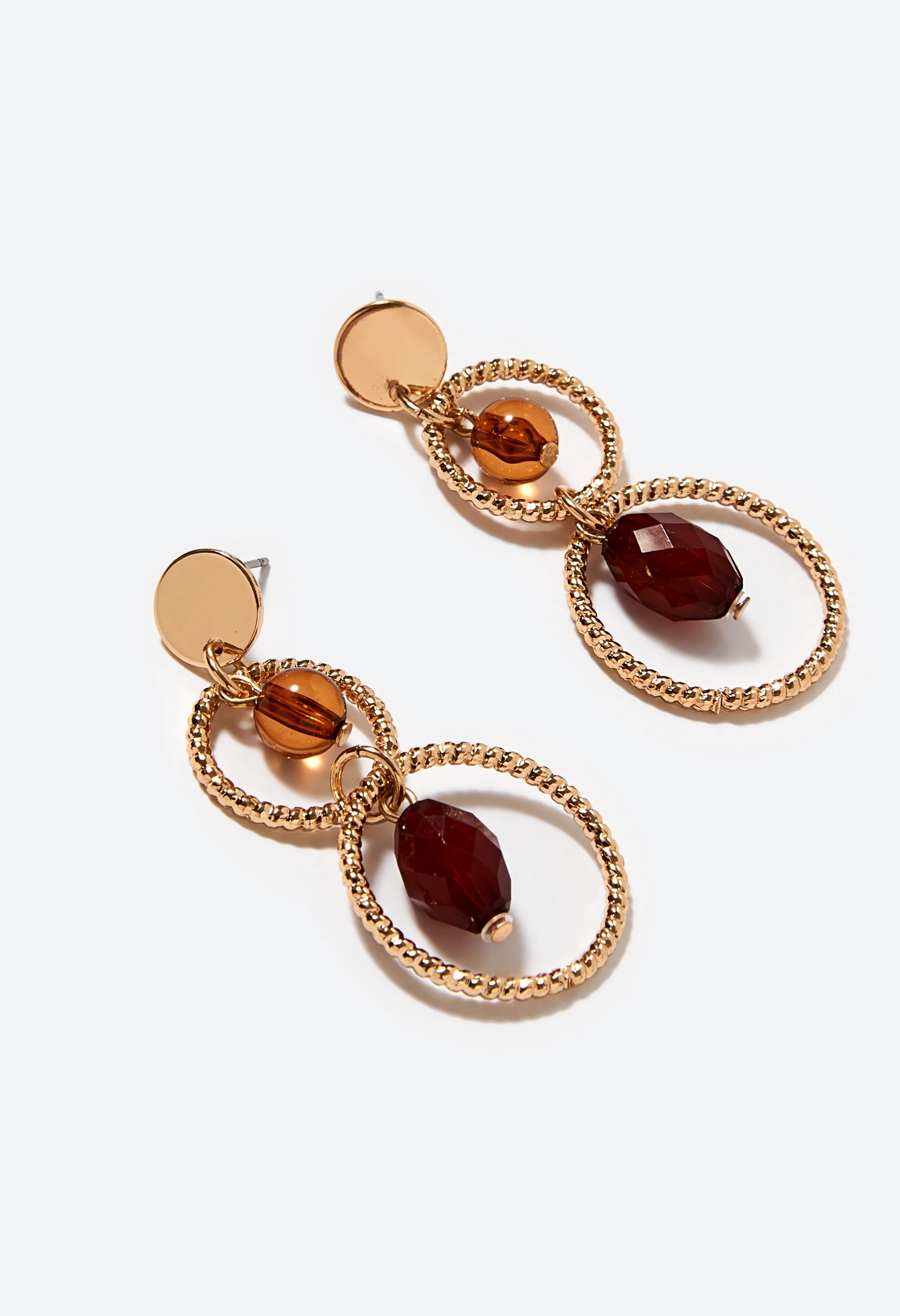 Lia Linked Rings and Beads Dangle Earrings - Image 2