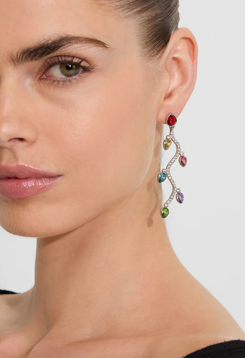 Lights Fantastic Glass Stone Drop Earrings - Image 2