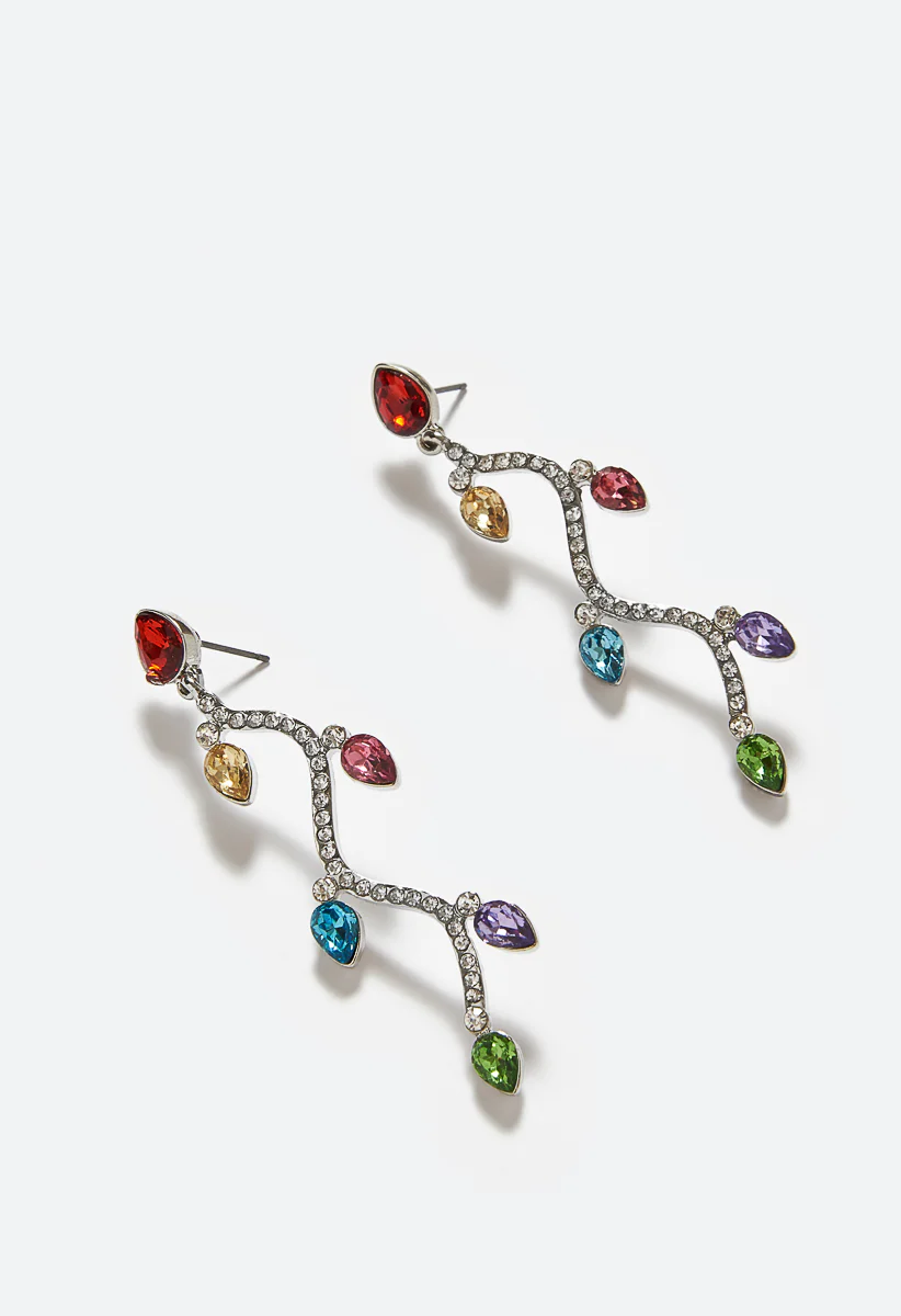 Lights Fantastic Glass Stone Drop Earrings - Image 3