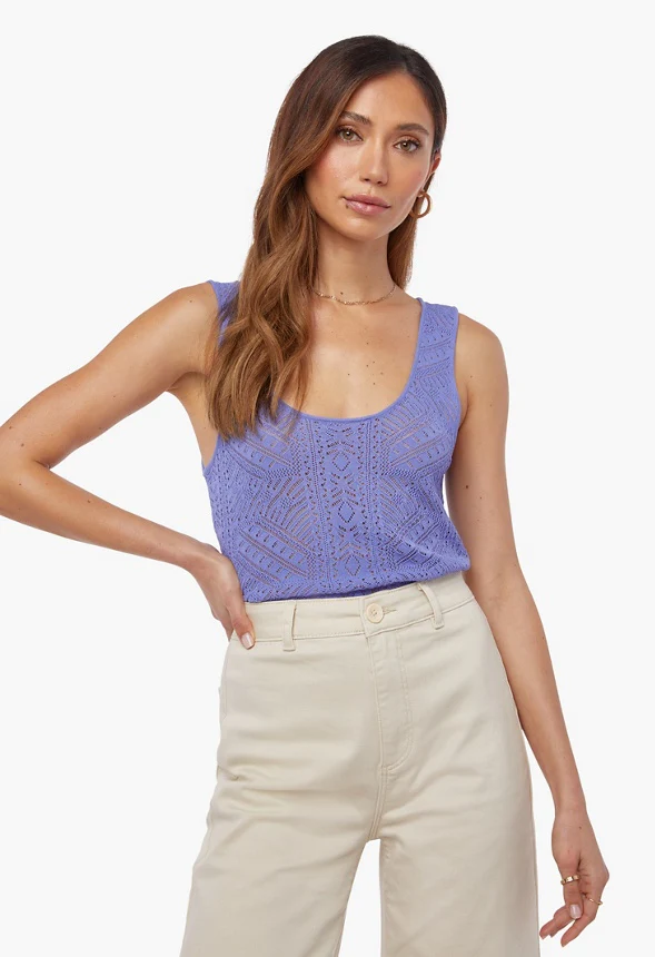 Lightweight Pointelle Tank Top