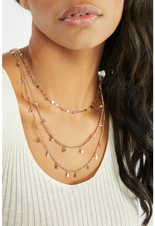 Lila Mini Metal Coin Layered Necklace