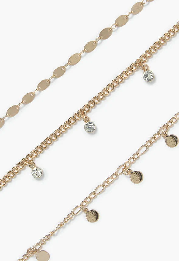 Lila Mini Metal Coin Layered Necklace - Image 2