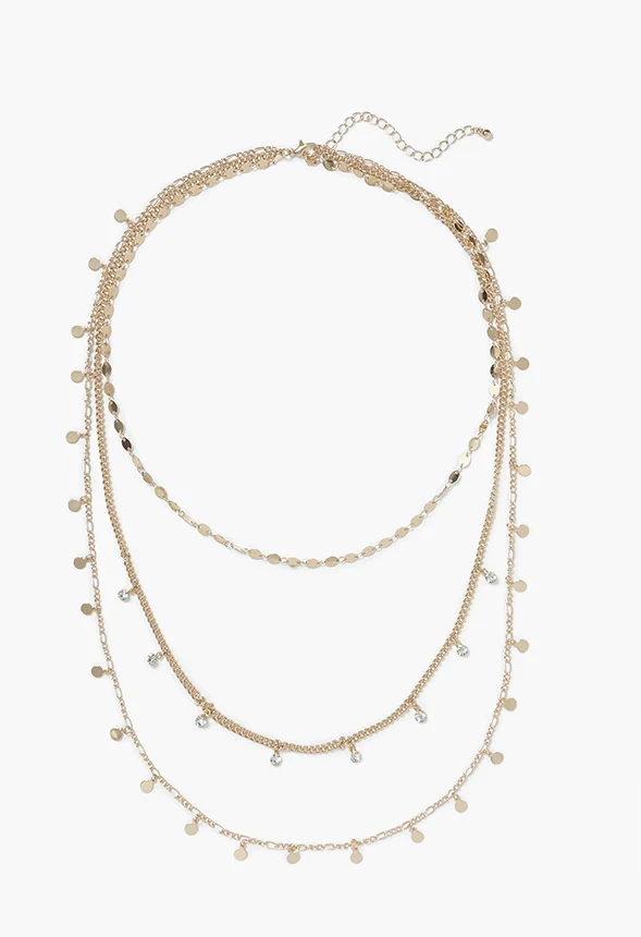 Lila Mini Metal Coin Layered Necklace - Image 3