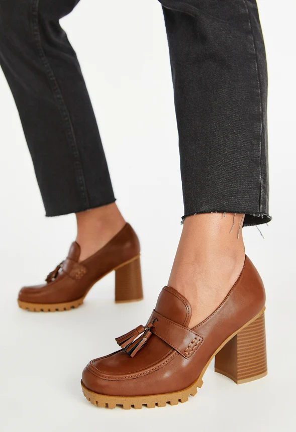 Liliane Heeled Lug Sole Loafer - Image 2