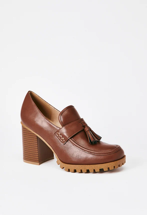 Liliane Heeled Lug Sole Loafer - Image 3