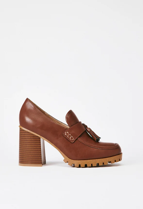 Liliane Heeled Lug Sole Loafer - Image 4