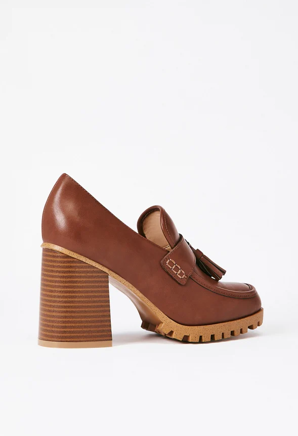 Liliane Heeled Lug Sole Loafer - Image 5