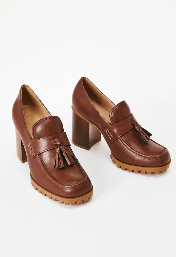 Liliane Heeled Lug Sole Loafer - Image 6