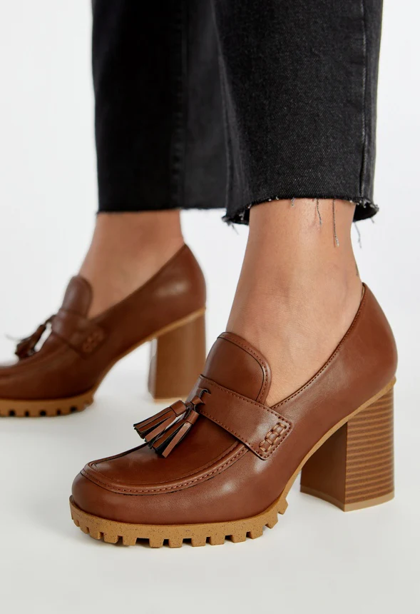 Liliane Heeled Lug Sole Loafer - Image 7