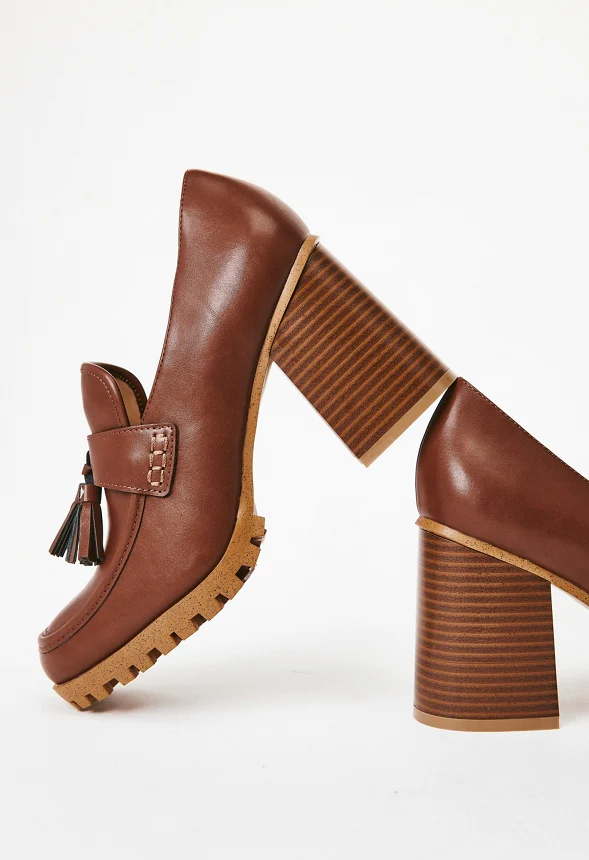Liliane Heeled Lug Sole Loafer - Image 8