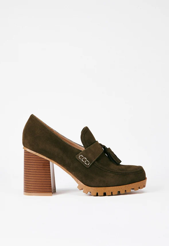 Liliane Heeled Lug Sole Loafer - Image 3