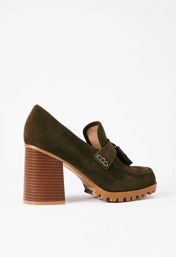 Liliane Heeled Lug Sole Loafer - Image 4