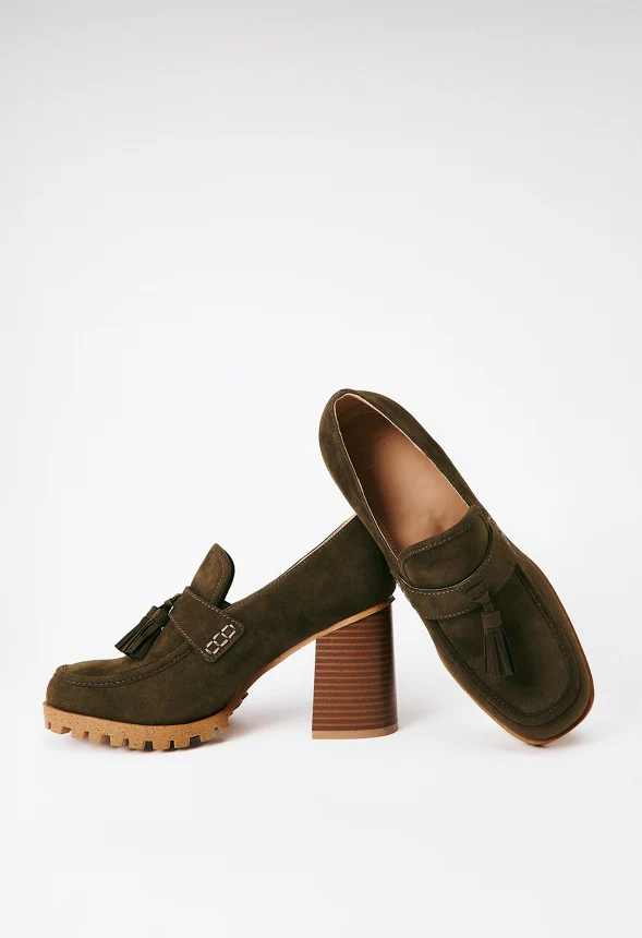 Liliane Heeled Lug Sole Loafer - Image 5