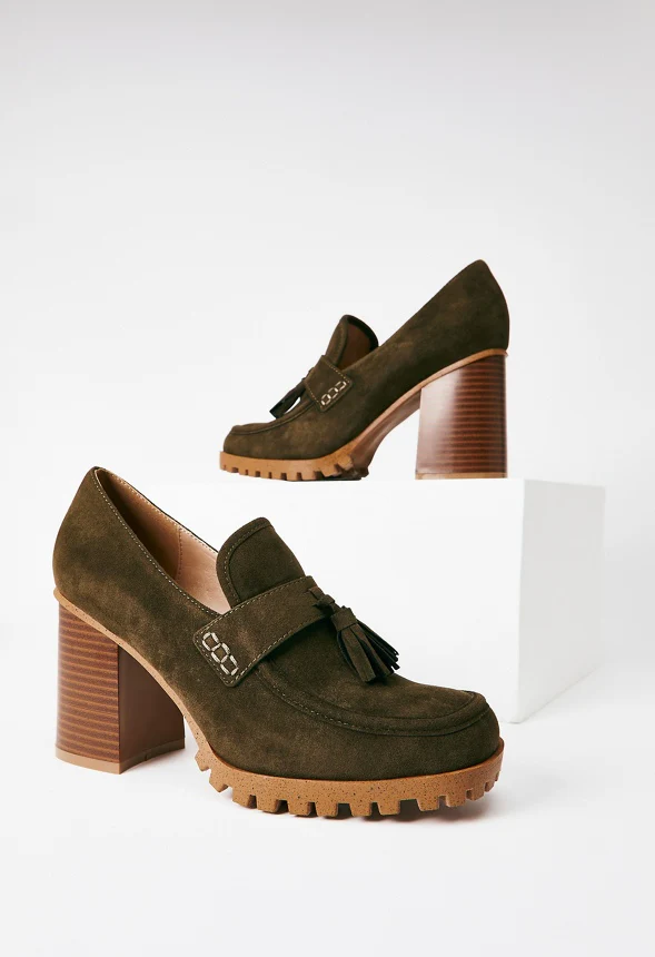 Liliane Heeled Lug Sole Loafer - Image 6