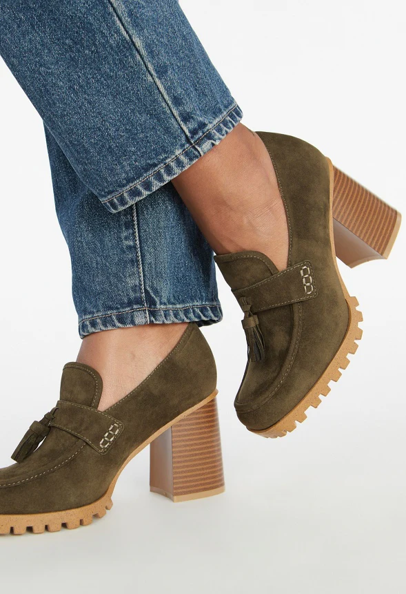 Liliane Heeled Lug Sole Loafer - Image 7