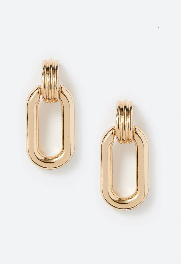 Lily Interlinked Rectangular Door Knocker Earrings - Image 2