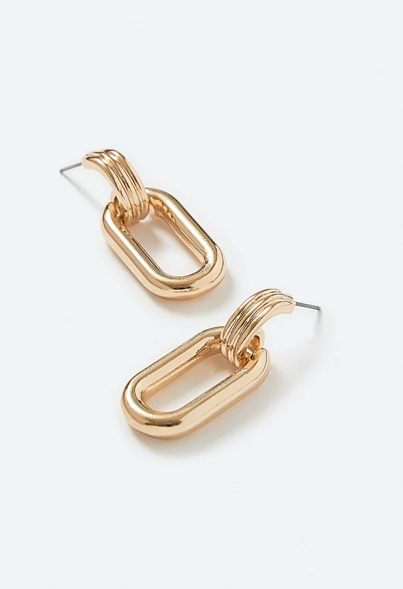 Lily Interlinked Rectangular Door Knocker Earrings - Image 3