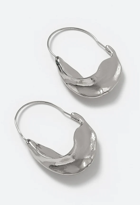 Lisa Organic Molten Hoop Earrings - Image 3