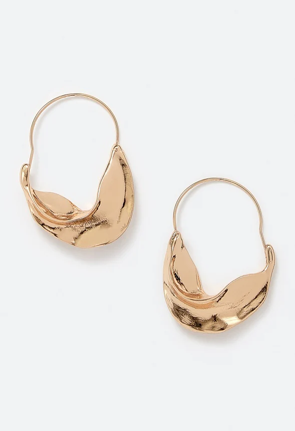 Lisa Organic Molten Hoop Earrings - Image 2