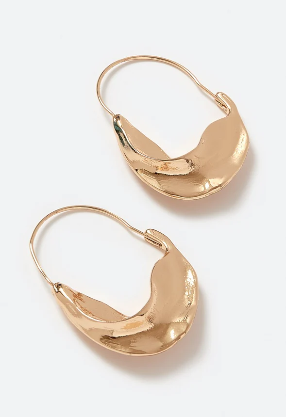 Lisa Organic Molten Hoop Earrings - Image 3