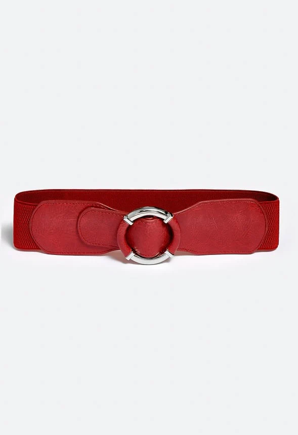 Liu Elastic Waist Belt With Metal Ring Detail - Image 2