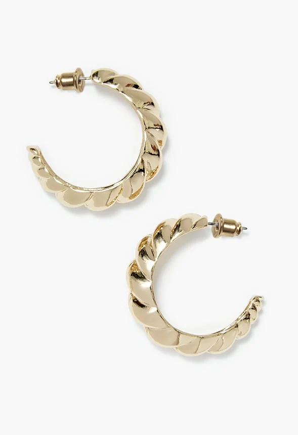 Liv Croissant Effect Hoop Earrings - Image 2