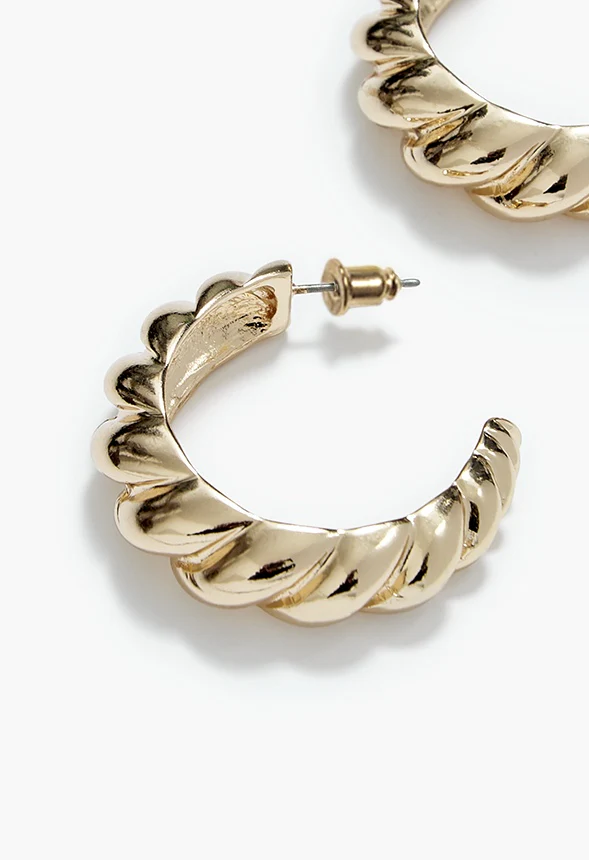 Liv Croissant Effect Hoop Earrings - Image 3