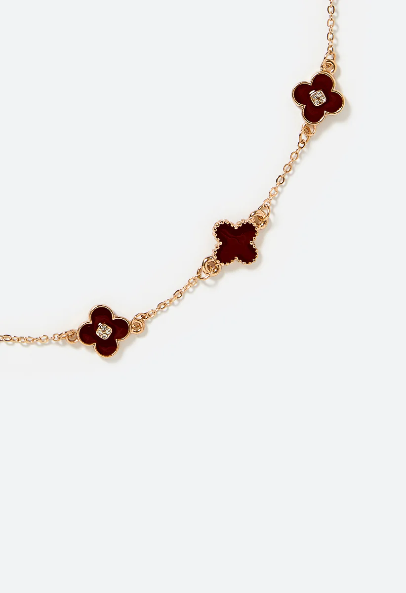 Liv Enamel Clover Necklace - Image 3
