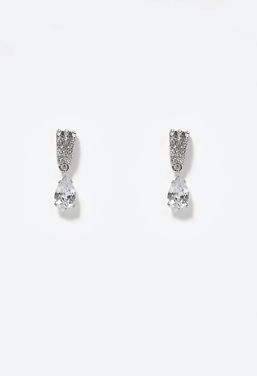 Liz Glass Stone Teardrop Earring And Pendant Necklace Set - Image 3
