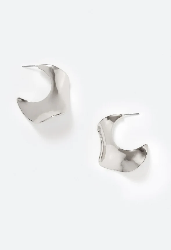 Lola Molten Metal Organic Shaped Hoops - Image 2