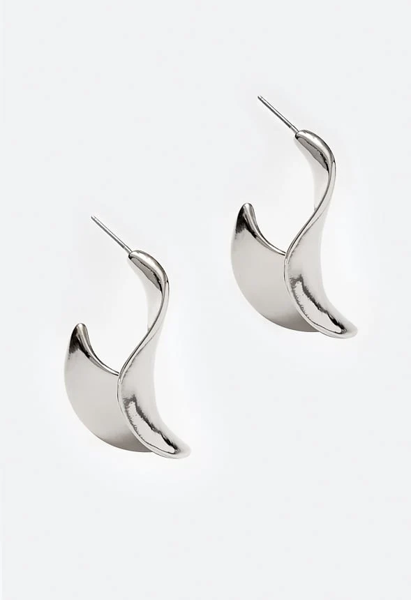 Lola Molten Metal Organic Shaped Hoops - Image 3