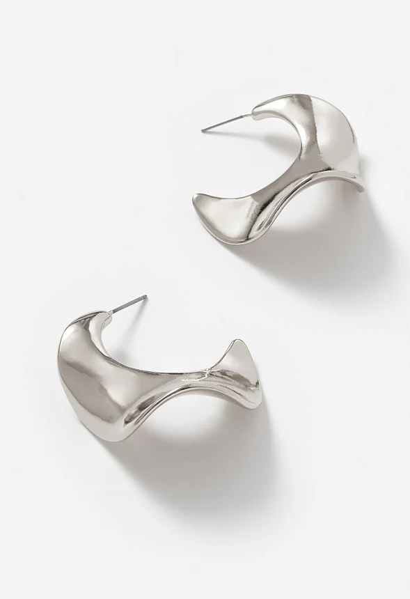 Lola Molten Metal Organic Shaped Hoops - Image 4