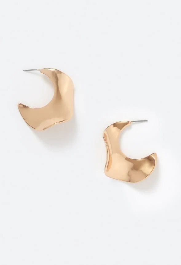 Lola Molten Metal Organic Shaped Hoops - Image 2