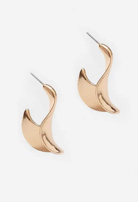 Lola Molten Metal Organic Shaped Hoops - Image 3