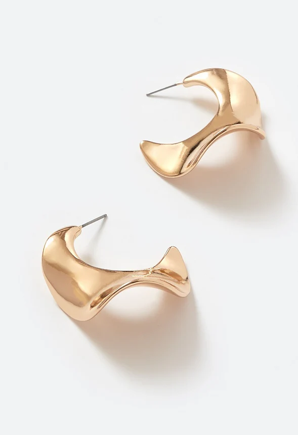 Lola Molten Metal Organic Shaped Hoops - Image 4