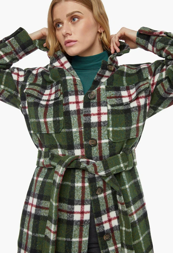 Long Plaid Shacket - Image 4