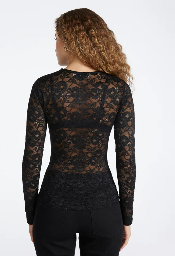 Long Sleeve Lace Top - Image 2