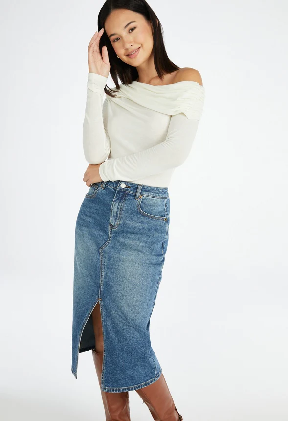 Long Sleeve Off The Shoulder Top - Image 3
