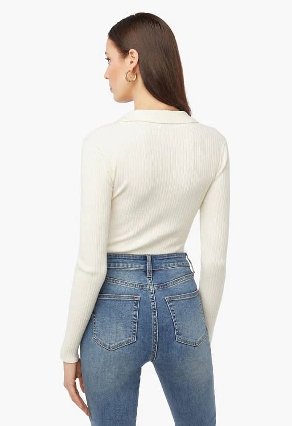 Long Sleeve Polo Bodysuit - Image 2