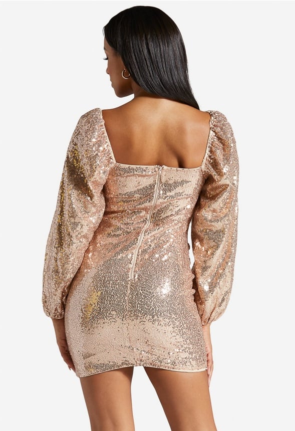 Long Sleeve Sequin Mini Dress - Image 2