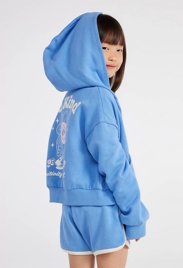 Loose Fit Cropped Zip Up Hoodie - Image 2